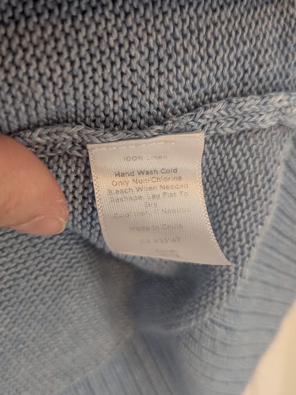 Talbots Pale Blue V-Neck Lightweight Sweater - Picture 3 of 3